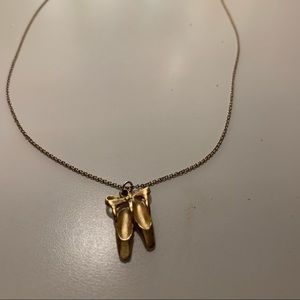 Ballerina shoe gold necklace